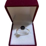 Anillo Solitario Circon Onix Talla 24